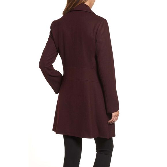 NEW NWT Michael Kors (red) Burgundy Double Breasted Wool Swing Coat Sz 14 xl - Picture 6 of 12